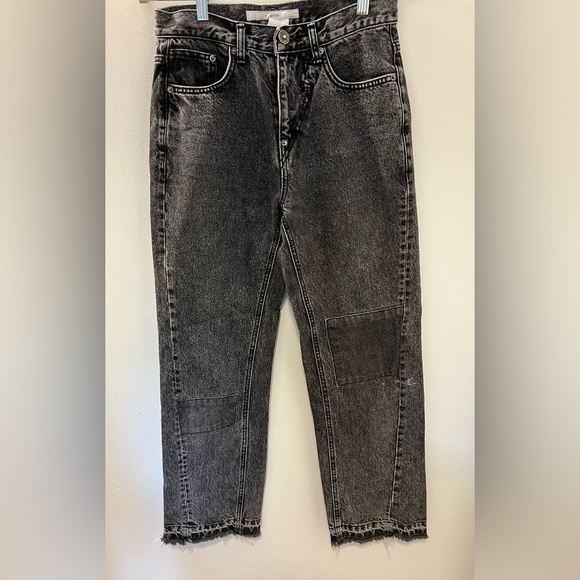PUSHBUTTON Black Denim Washed Frayed Jeans- Avant Garde - Picture 1 of 7